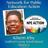 Khem Irby for District 6, Guilford County School Board