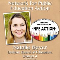 Natalie Beyer – Durham Board of Education, District 4