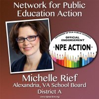 Michelle Rief for the District A seat on the Alexandria, VA Board of Education